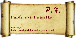 Palánki Hajnalka névjegykártya